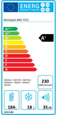 Réfrigérateur encastrable 1 porte WHIRLPOOL ARG7342FR, 189 litres, Niche  122 cm Pas Cher 