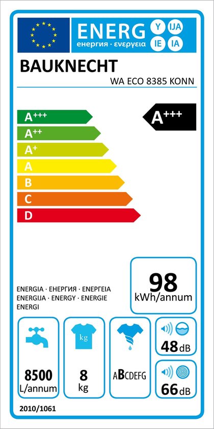 LAVE-LINGE BAUKNECHT: 9 KG - WA ECO 9281 A+++